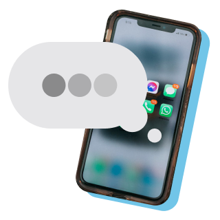 Phone with message bubbles