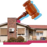 Gavel with house